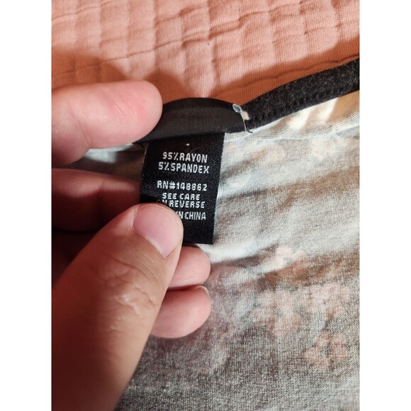 Torrid Sz 3 Black Floral Print Babydoll Front Button Peasant Boho Top Blouse - Picture 4 of 6